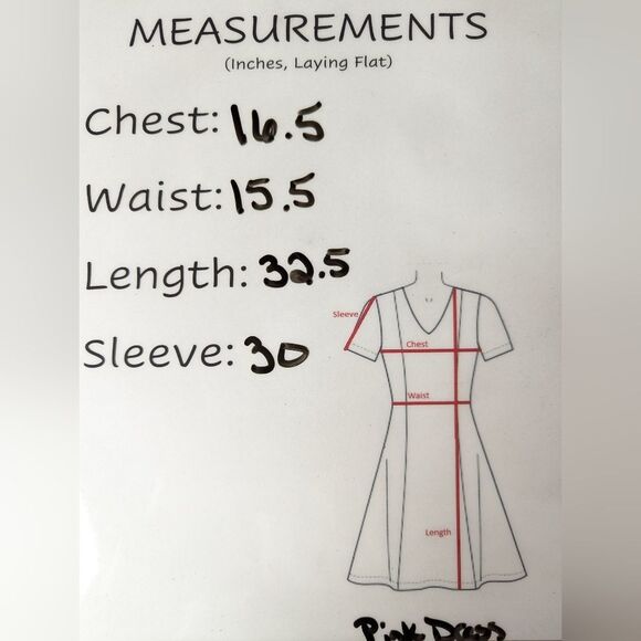 Pink Mini Dress with Tie Front and Bell Sleeve in Size XL - Picture 6 of 6